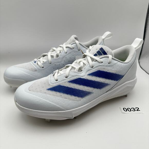Adidas Womens size 9 Softball Shoes Adizero Instinct IH3471 White Blue - Picture 1 of 10